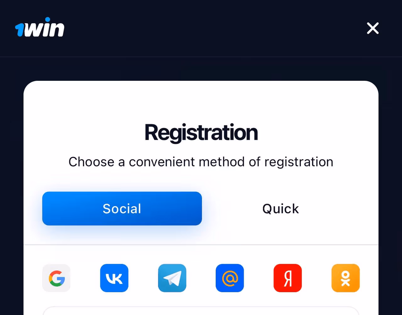 Uncrossable Rush no 1win – Registo passo a passo